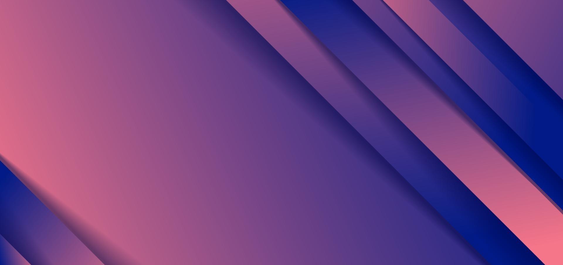 Fondo de forma de degradado azul y rosa de rayas diagonales abstractas con estilo de corte de papel de sombra vector