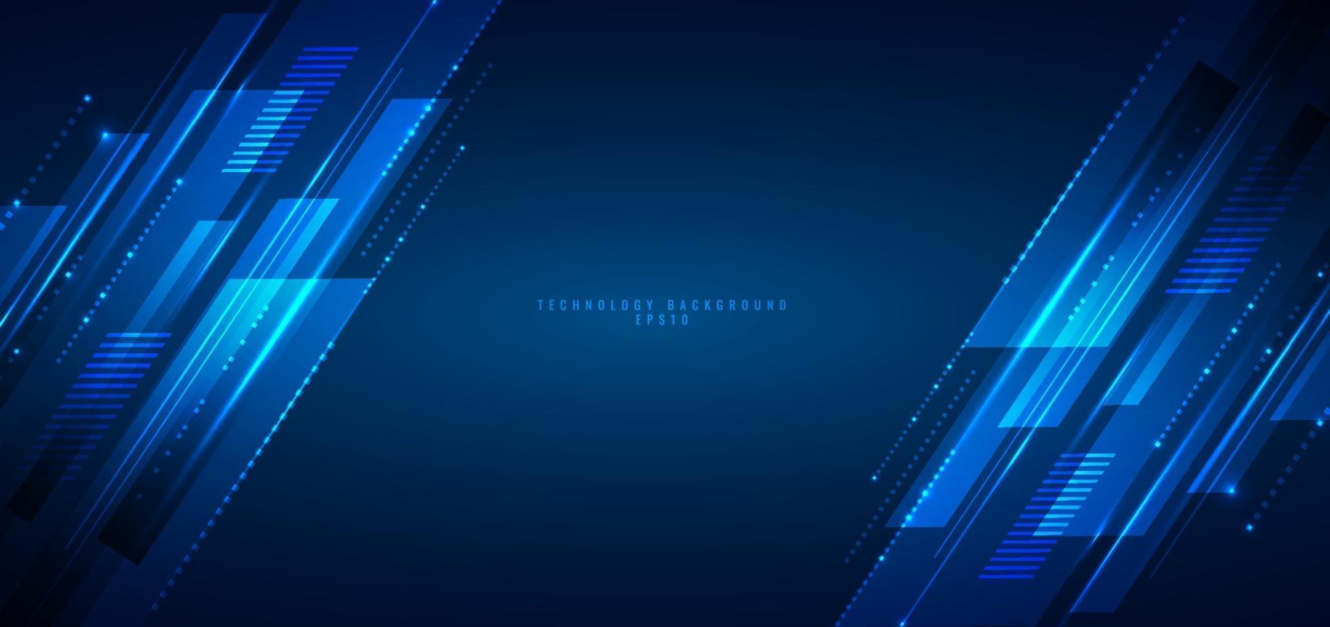Abstract banner web design template blue geometric lines overlapping layer movement on dark background vector