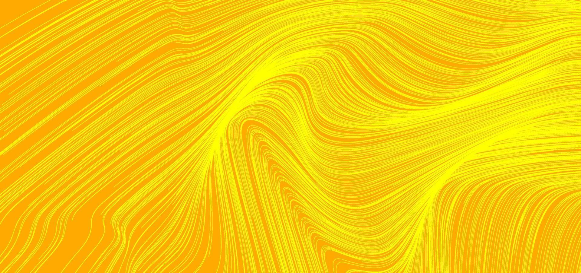 Abstract yellow wave or wavy lines texture background. vector