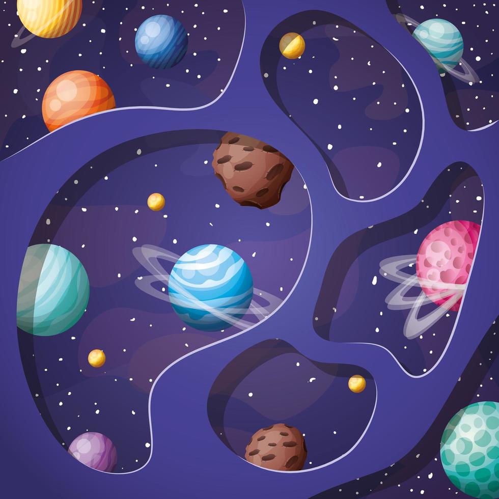 Solar system planets design vector illustration