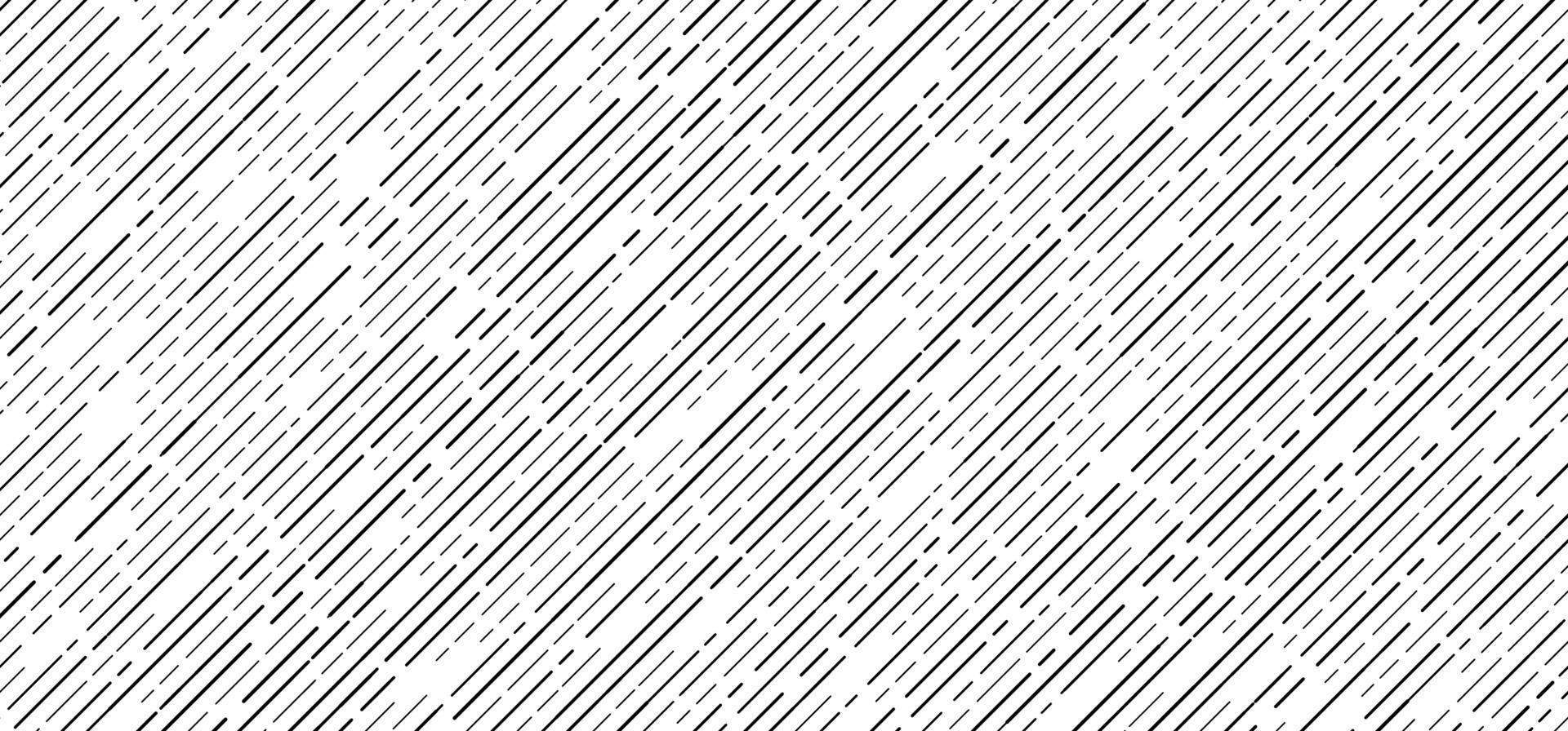 Abstract seamless black dash lines diagonal pattern on white background