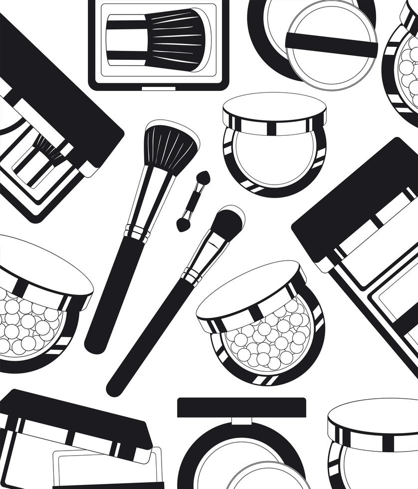 Makeup products pattern background vector