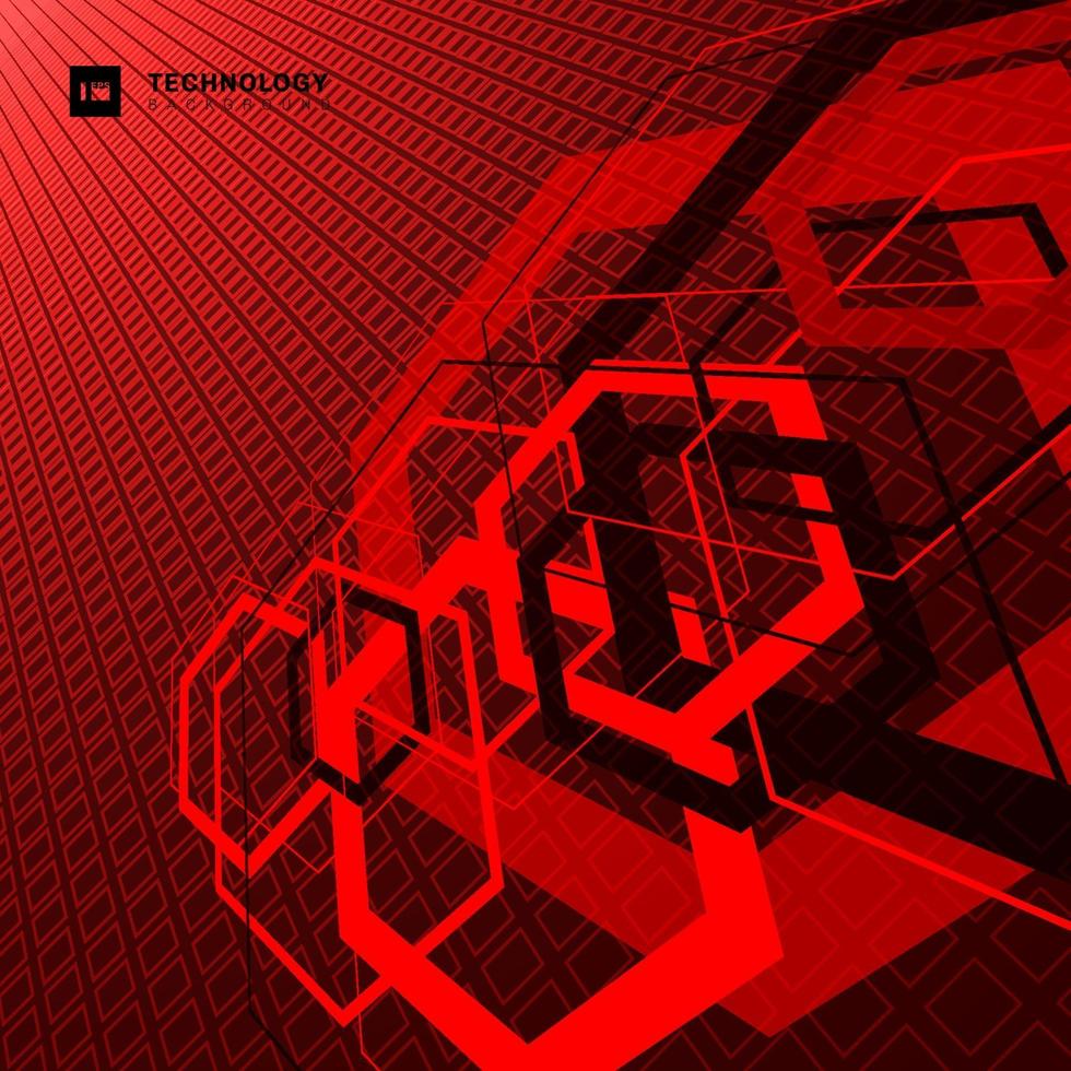 tecnología de forma hexagonal superpuesta geométrica abstracta concepto futurista digital vector