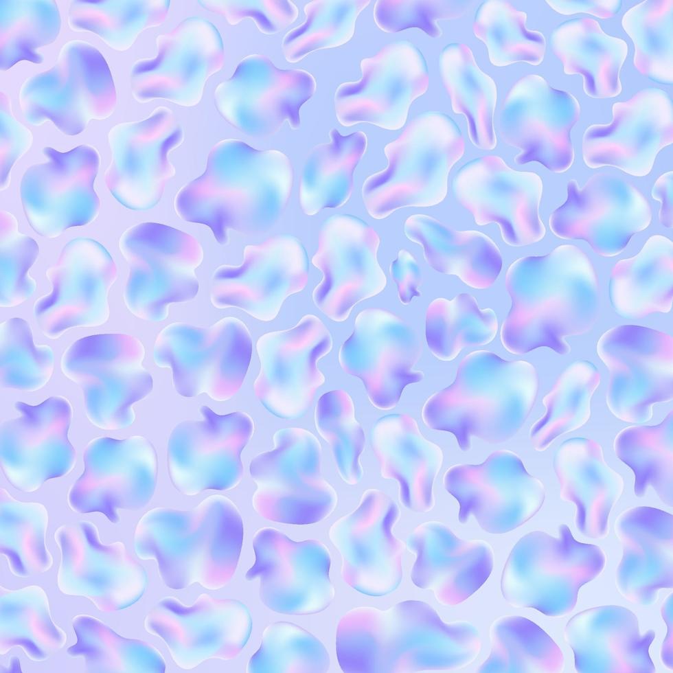 3D fluid or liquid flowing shape design element holographic pattern background. vector