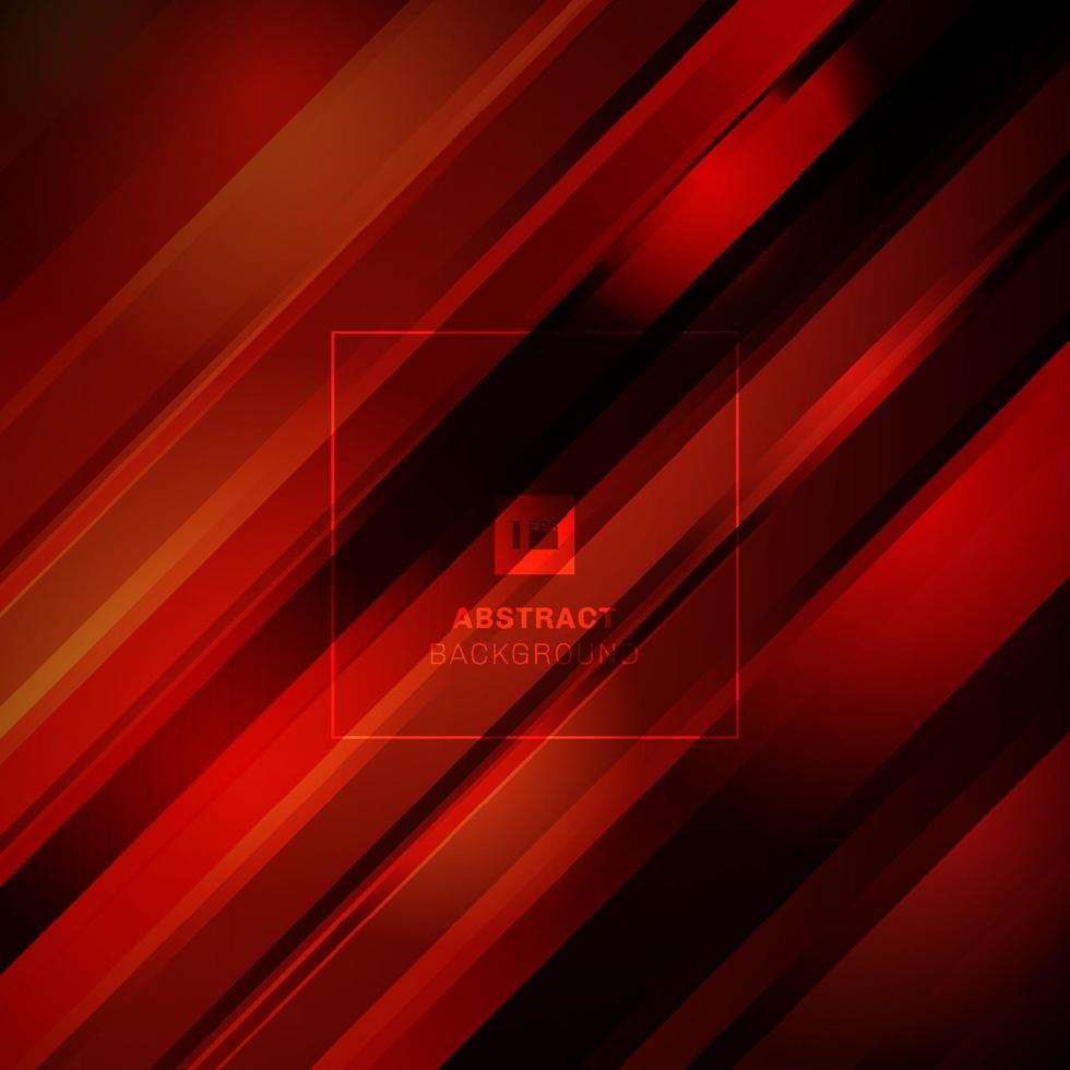 Abstract red color light diagonal line technology concept on black background. vector