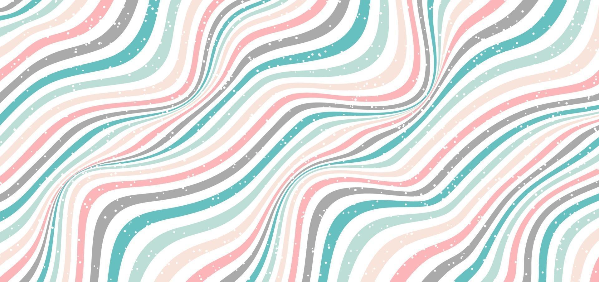 Abstract classic wave or wavy stripes pastel color background with white dots spread vector