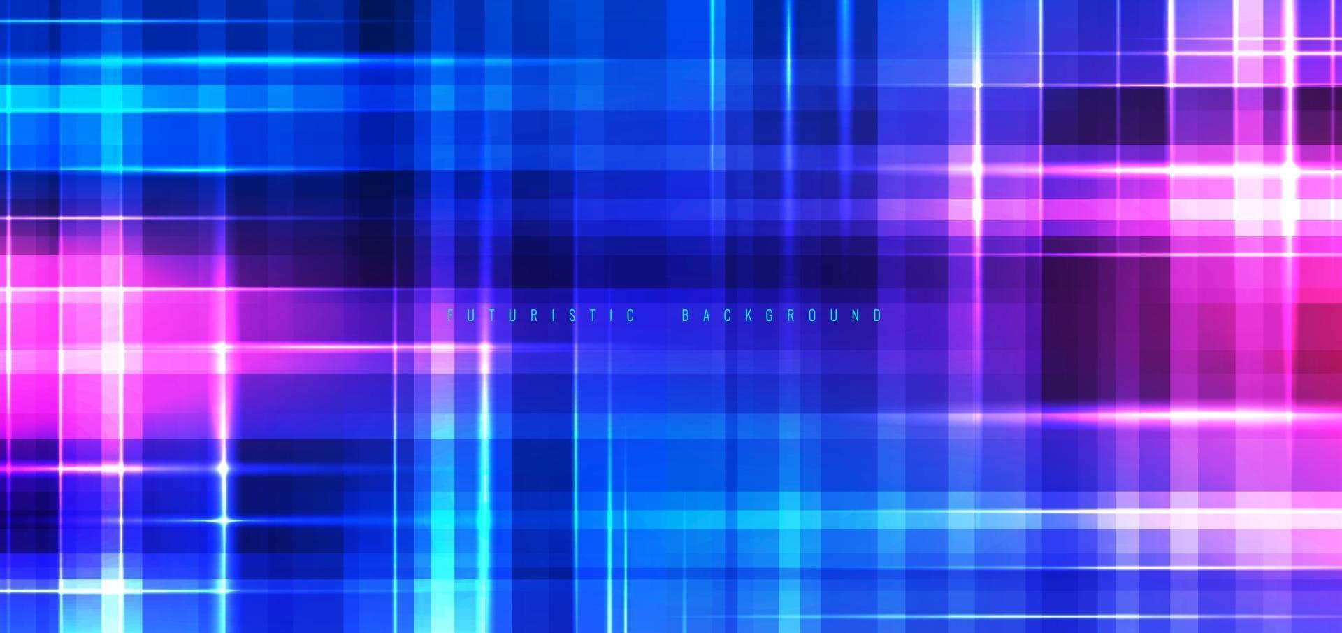 Abstract technology futuristic background neon lights effect shiny striped lines blue and pink gradient color. vector