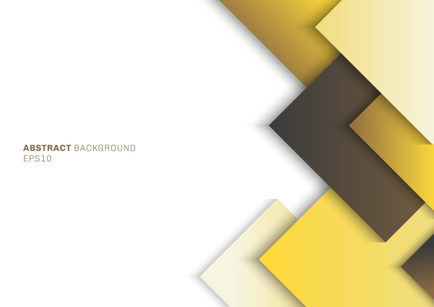 Abstract template yellow square with shadow overlapping layer on white background vector