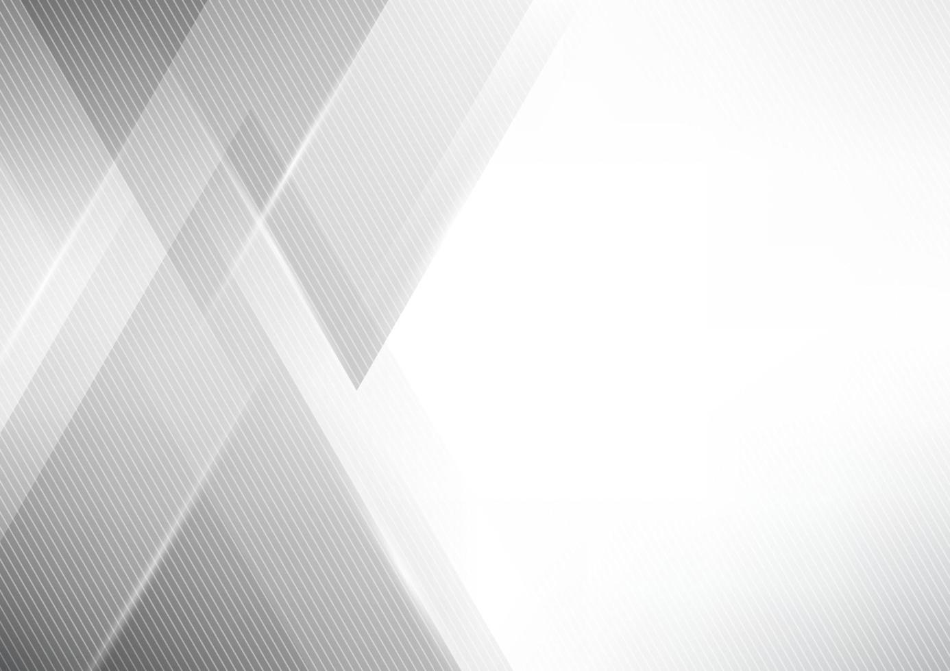 Abstract white and gray geometric triangles overlapping layer elements background vector