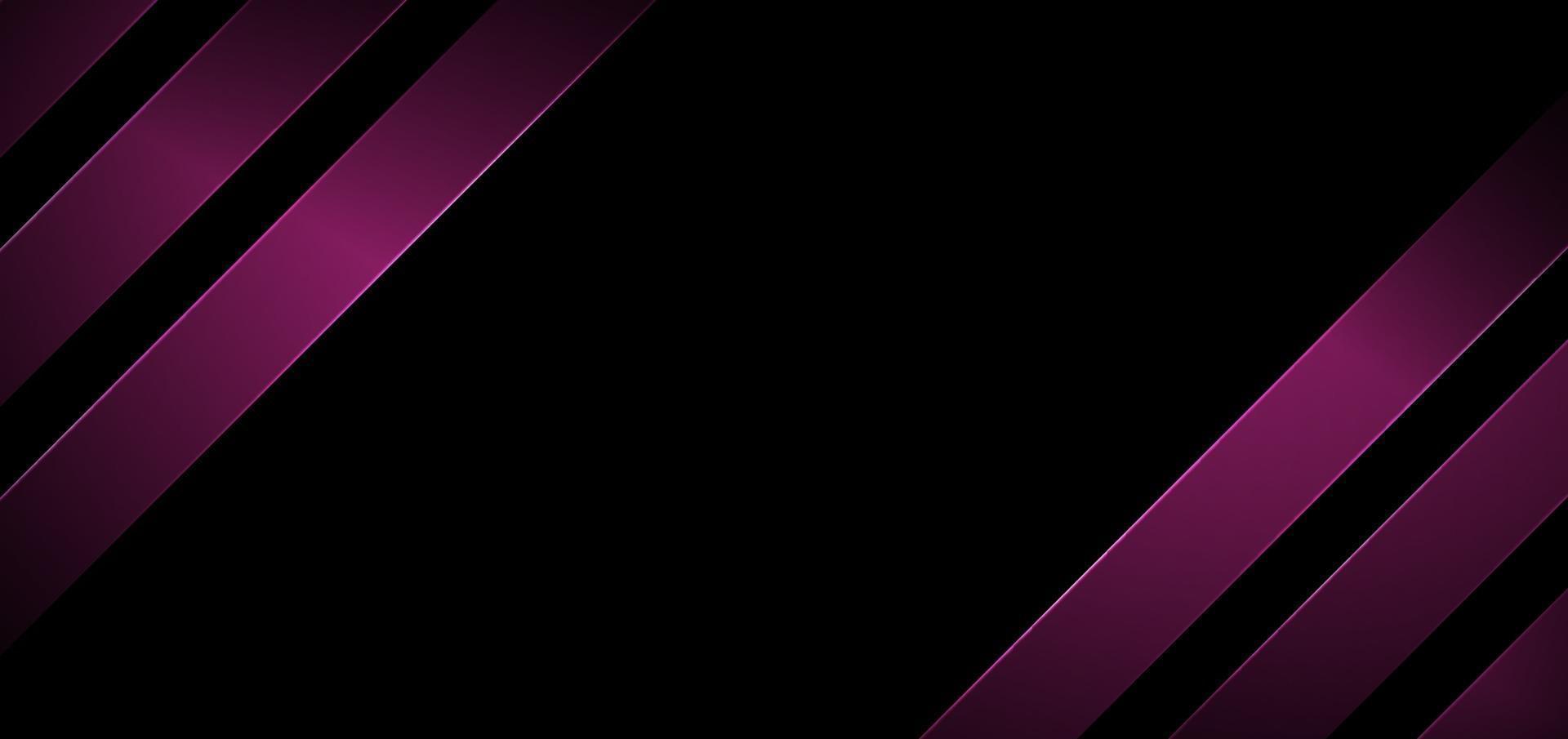 banner abstracto diseño web rayas líneas diagonales geométricas color rosa con iluminación sobre fondo negro vector