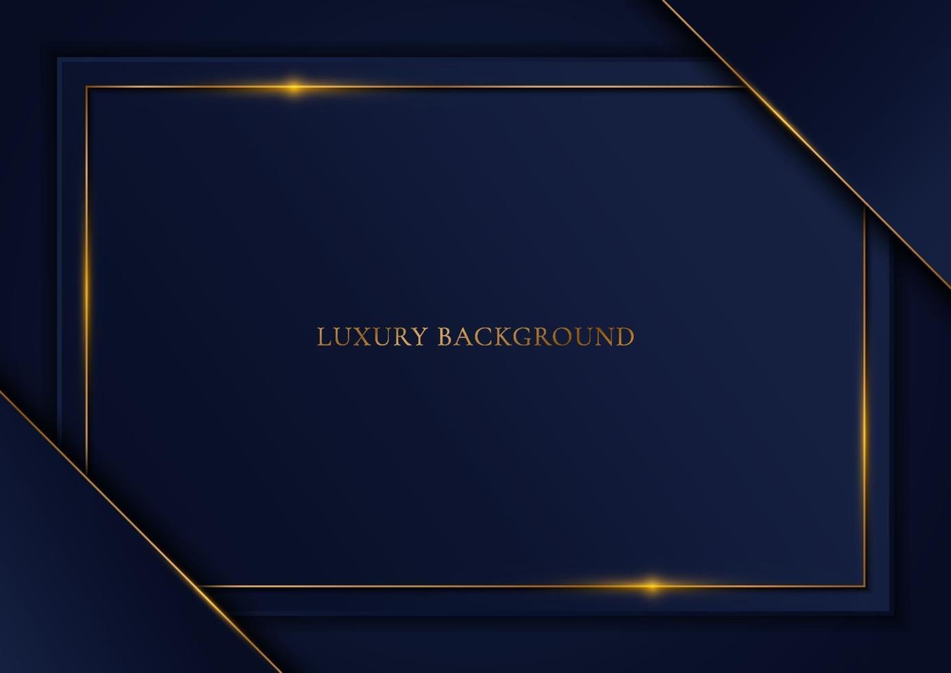 Blue template triangle and gold frame background luxury style vector