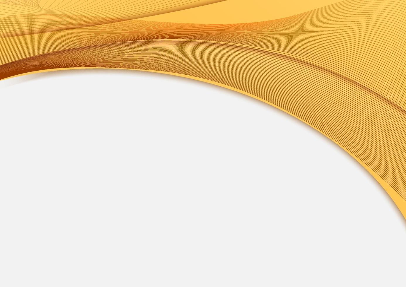 Abstract template header yellow curve with line elements texture isolated on white background vector