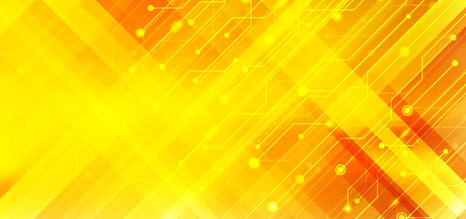 Abstract business technology structure circuit computer diagonal stripes yellow and orange gradient color background with lighting effect. vector