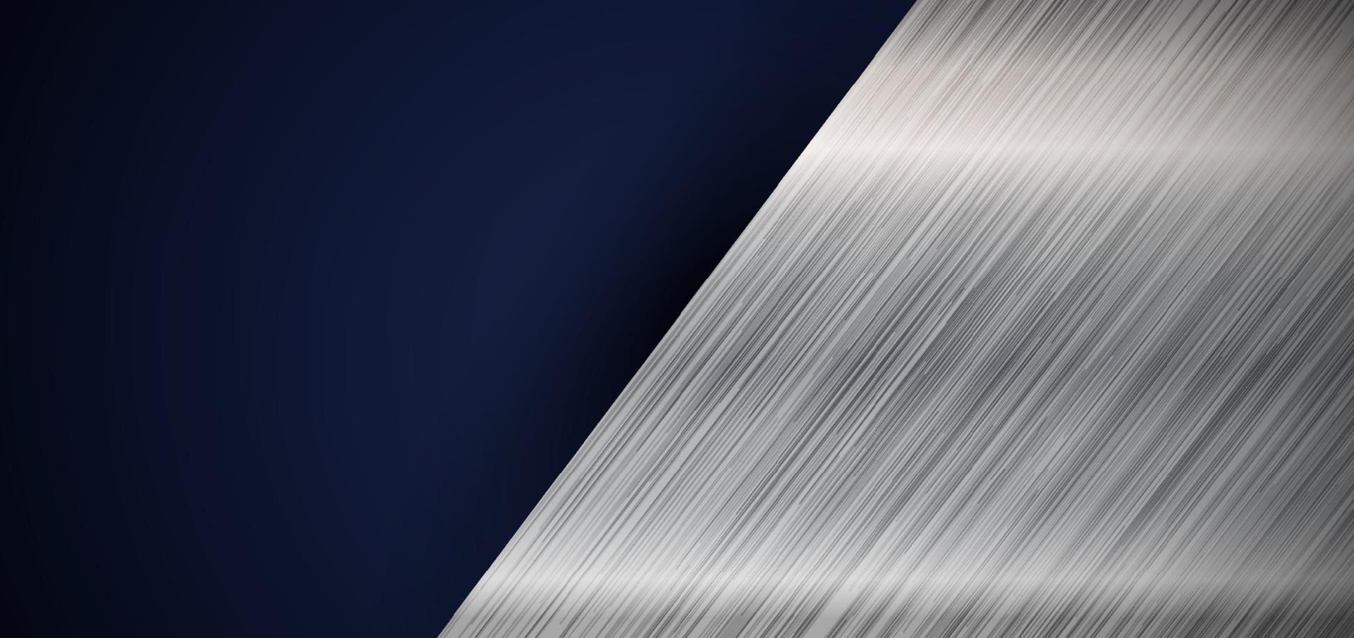 Abstract banner web elegant silver metallic diagonal on dark blue background vector