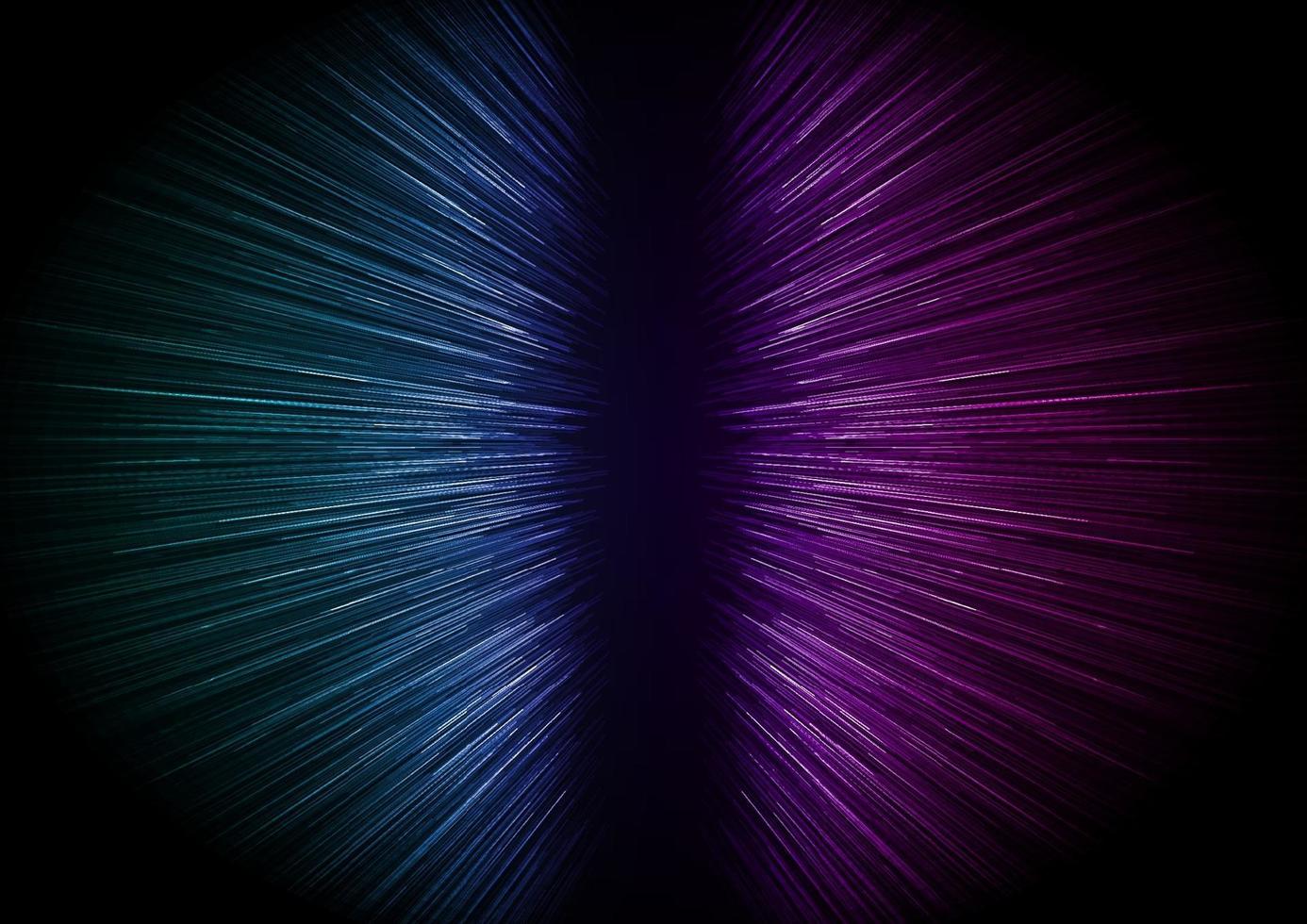 Abstract many blue, pink and purple perspective lines on black background. vector