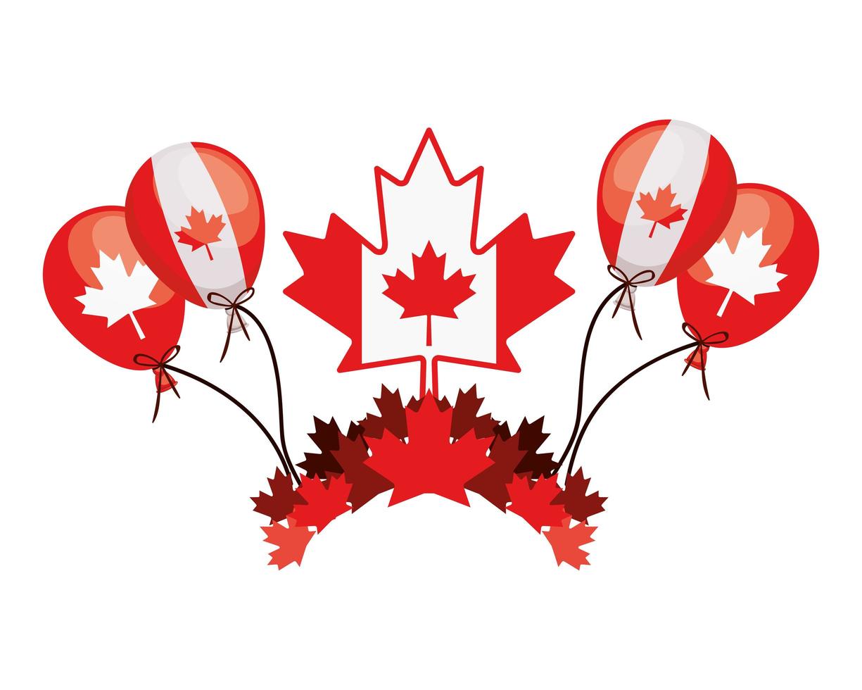 celebración del día de canadá con globo vector