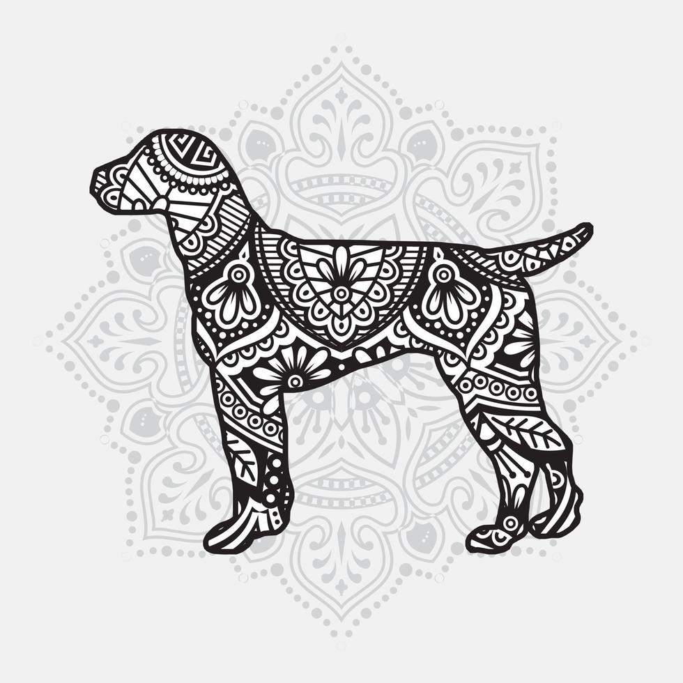 mandala de perro. elementos decorativos vintage. patrón oriental, ilustración vectorial. vector
