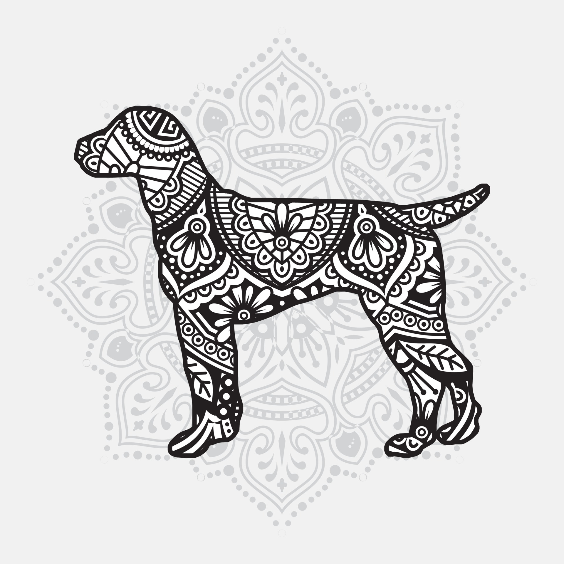 Download Dog Mandala Vintage Decorative Elements Oriental Pattern Vector Illustration 2071277 Vector Art At Vecteezy