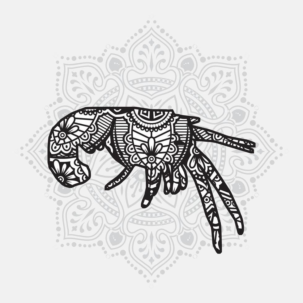 mandala de animales marinos. elementos decorativos vintage. patrón oriental, ilustración vectorial. vector