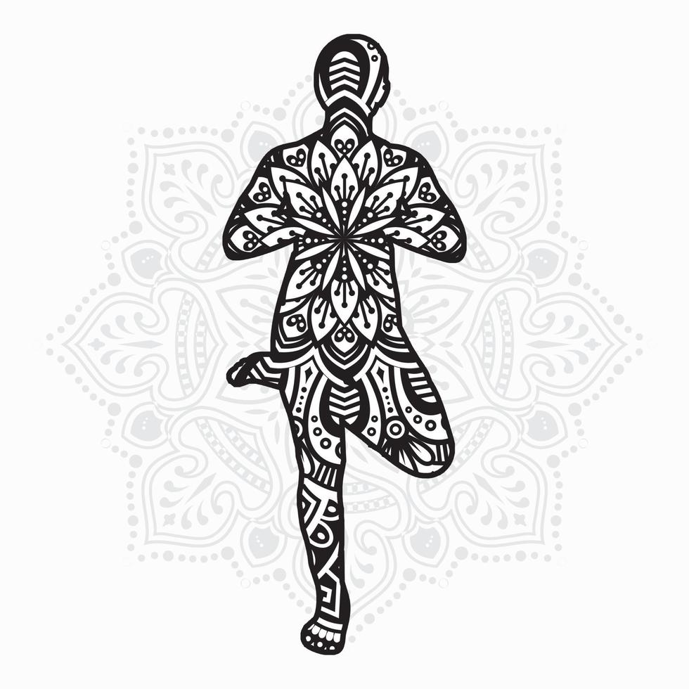 Yoga Mandala. Vintage decorative elements. Oriental pattern, vector illustration.