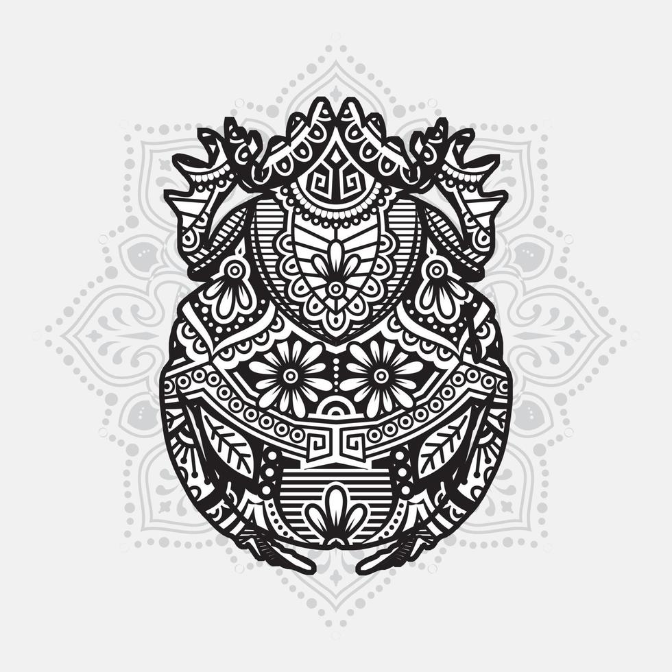 mandala de insectos. elementos decorativos vintage. patrón oriental, ilustración vectorial. vector