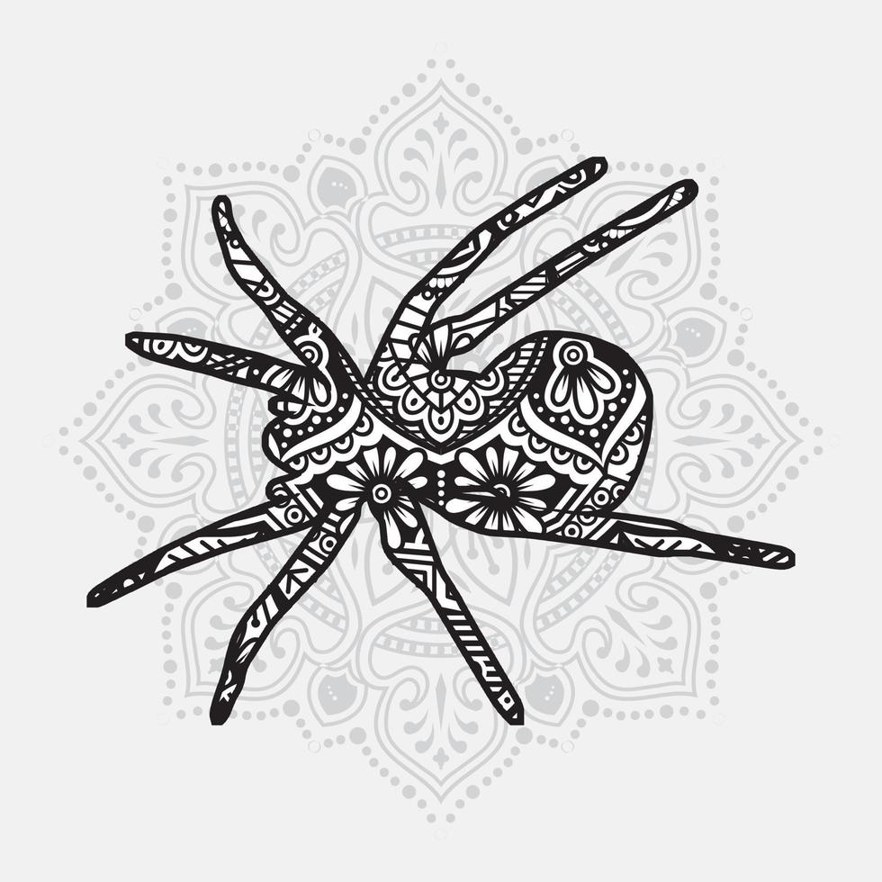 Insect Mandala. Vintage decorative elements. Oriental pattern, vector illustration.