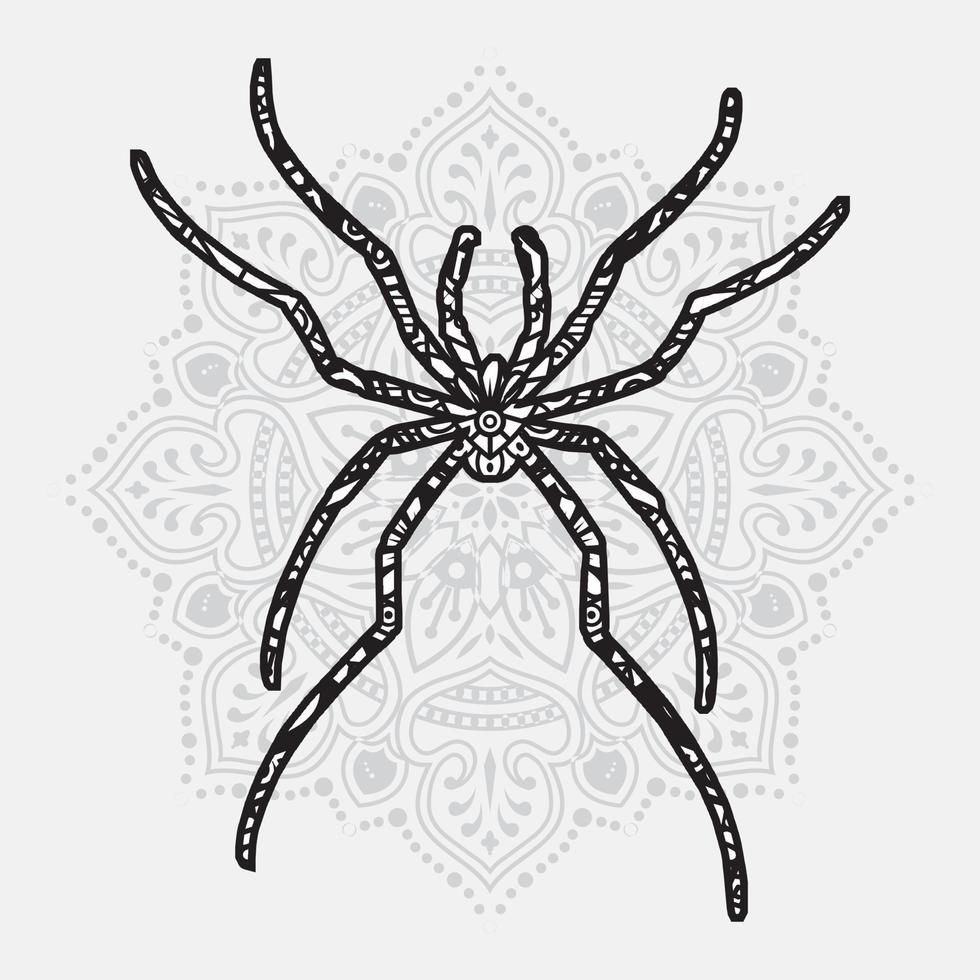 Insect Mandala. Vintage decorative elements. Oriental pattern, vector illustration.