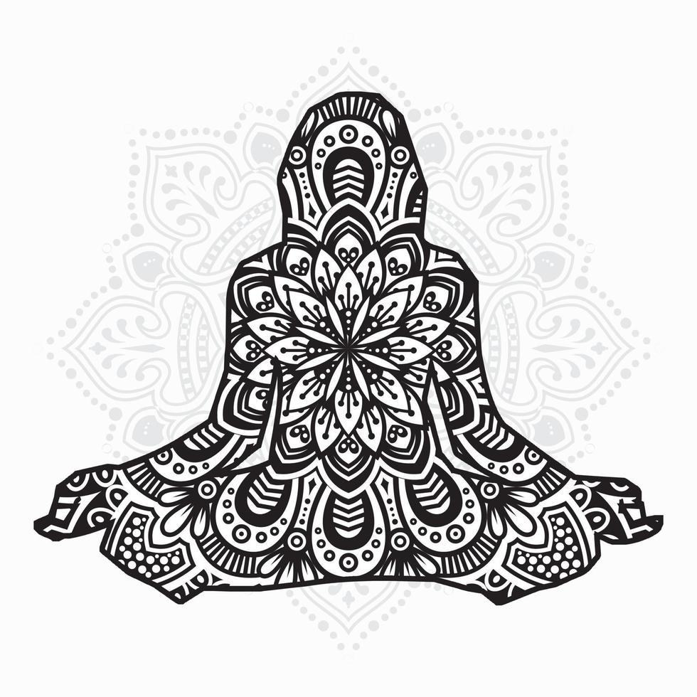 mandala de yoga. elementos decorativos vintage. patrón oriental, ilustración vectorial. vector
