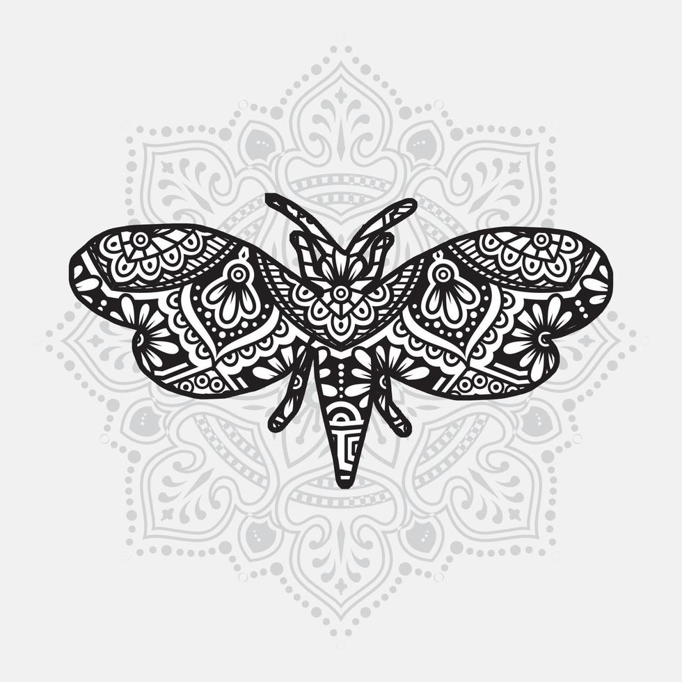 Insect Mandala. Vintage decorative elements. Oriental pattern, vector illustration.