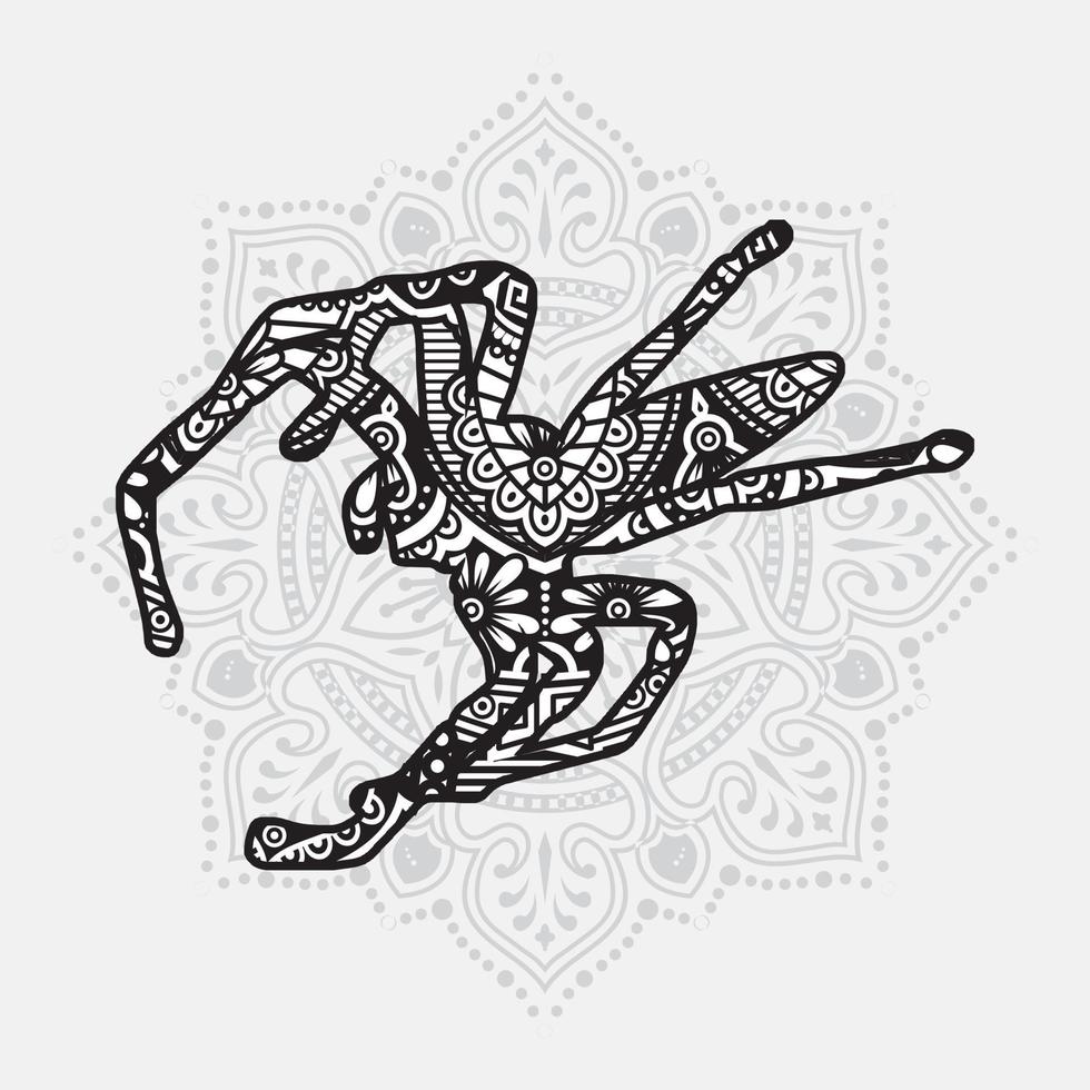 mandala de insectos. elementos decorativos vintage. patrón oriental, ilustración vectorial. vector