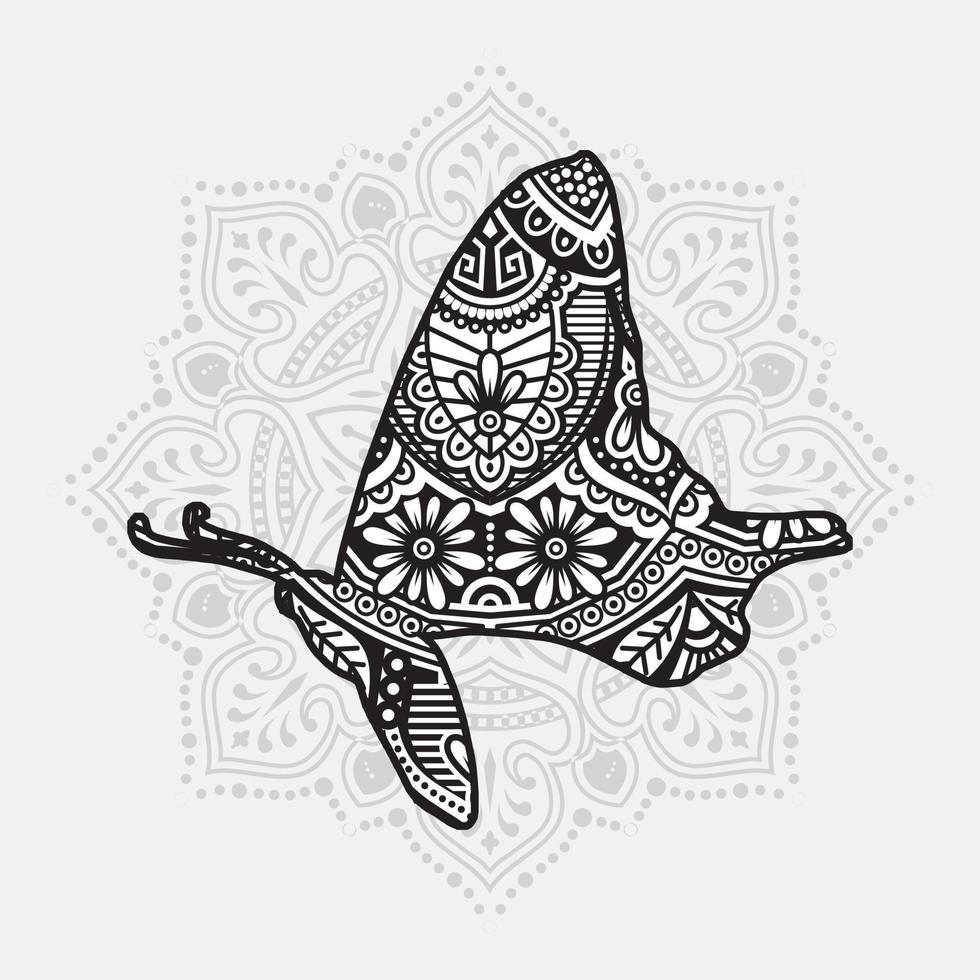 Insect Mandala. Vintage decorative elements. Oriental pattern, vector illustration.
