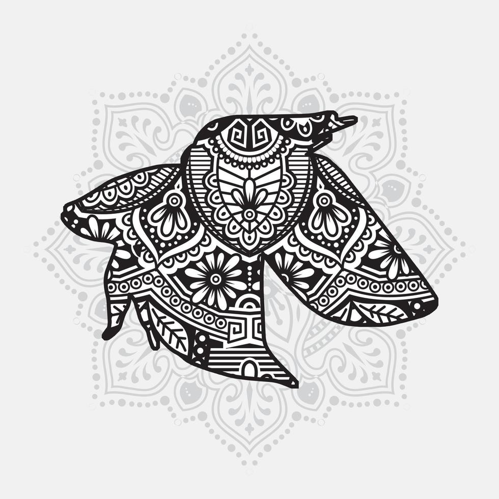 mandala de animales marinos. elementos decorativos vintage. patrón oriental, ilustración vectorial. vector