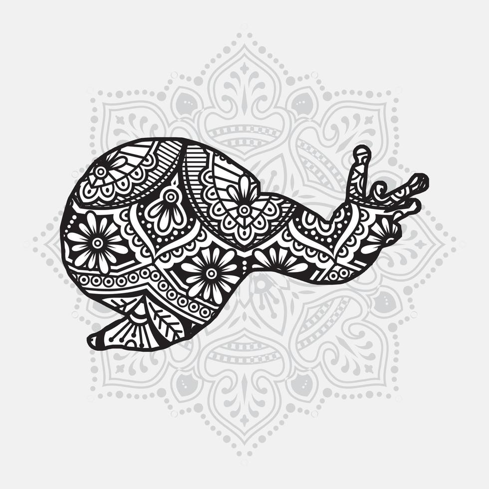 Animal Mandala. Vintage decorative elements. Oriental pattern, vector illustration.