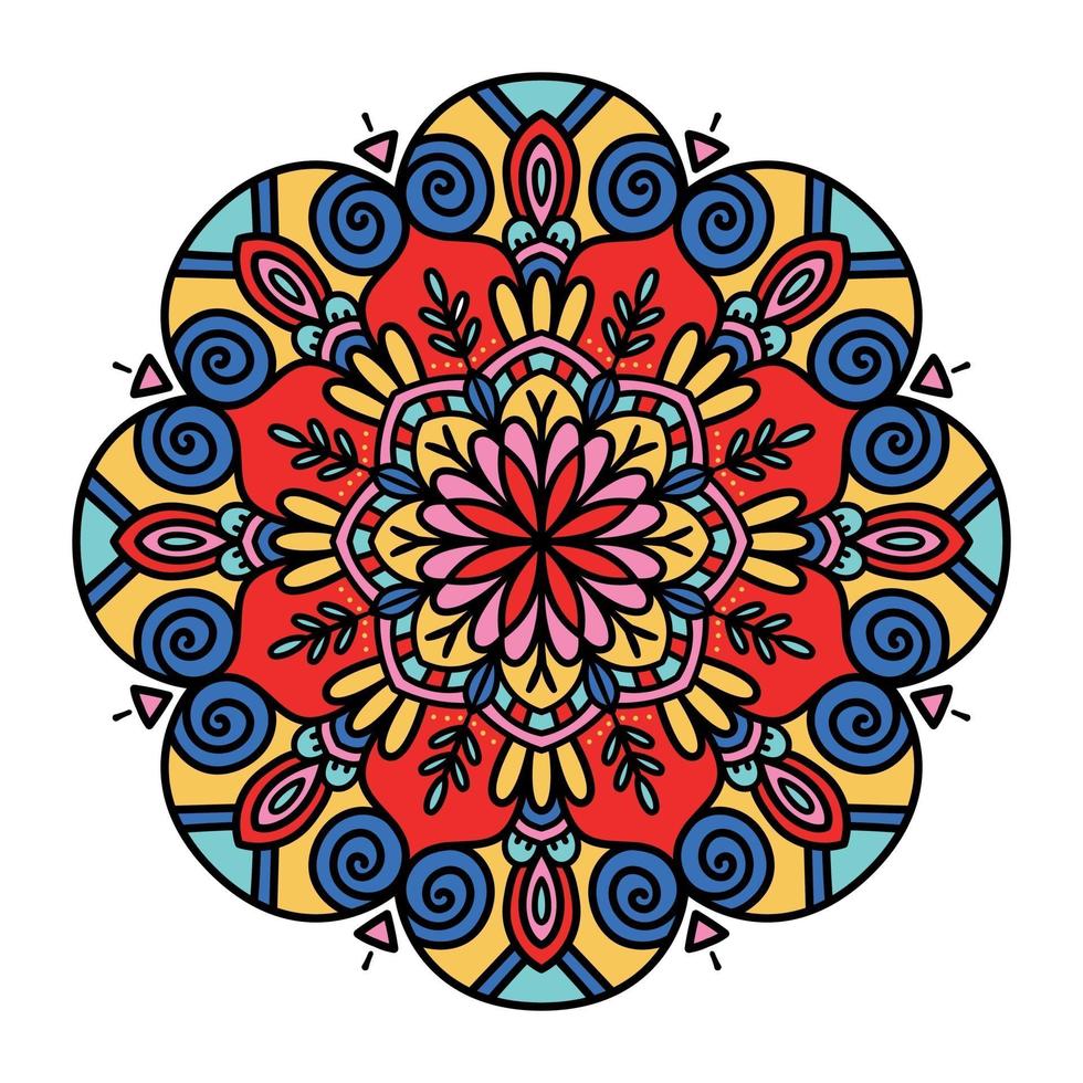 Colorful floral mandala background vector