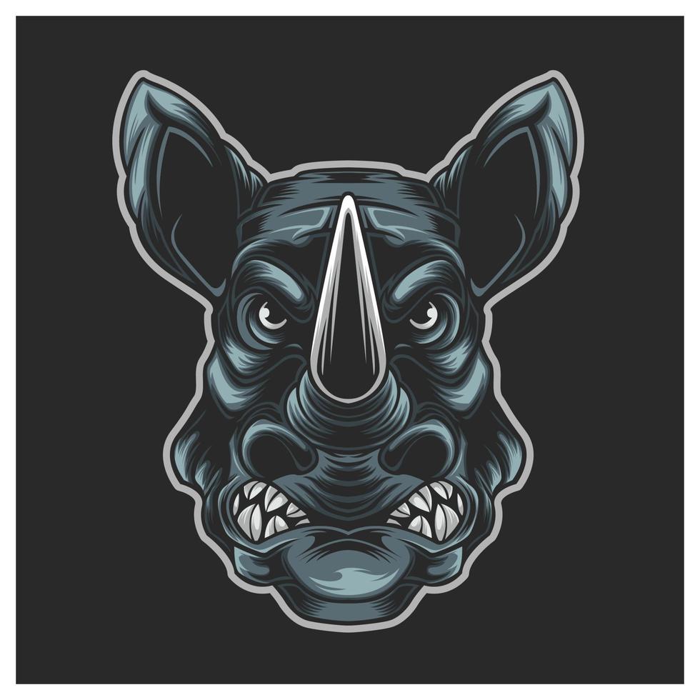 Illustration mascot head rhino vector