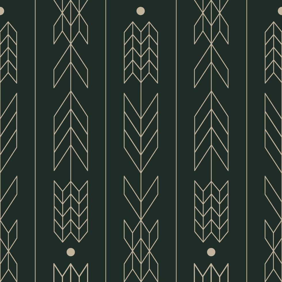 Seamless linear pattern, rice ear, oat or grass shapes vector