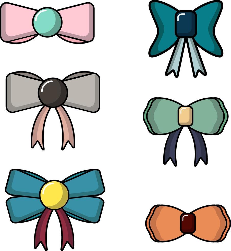 simple cute set of bow perfect for design project vector