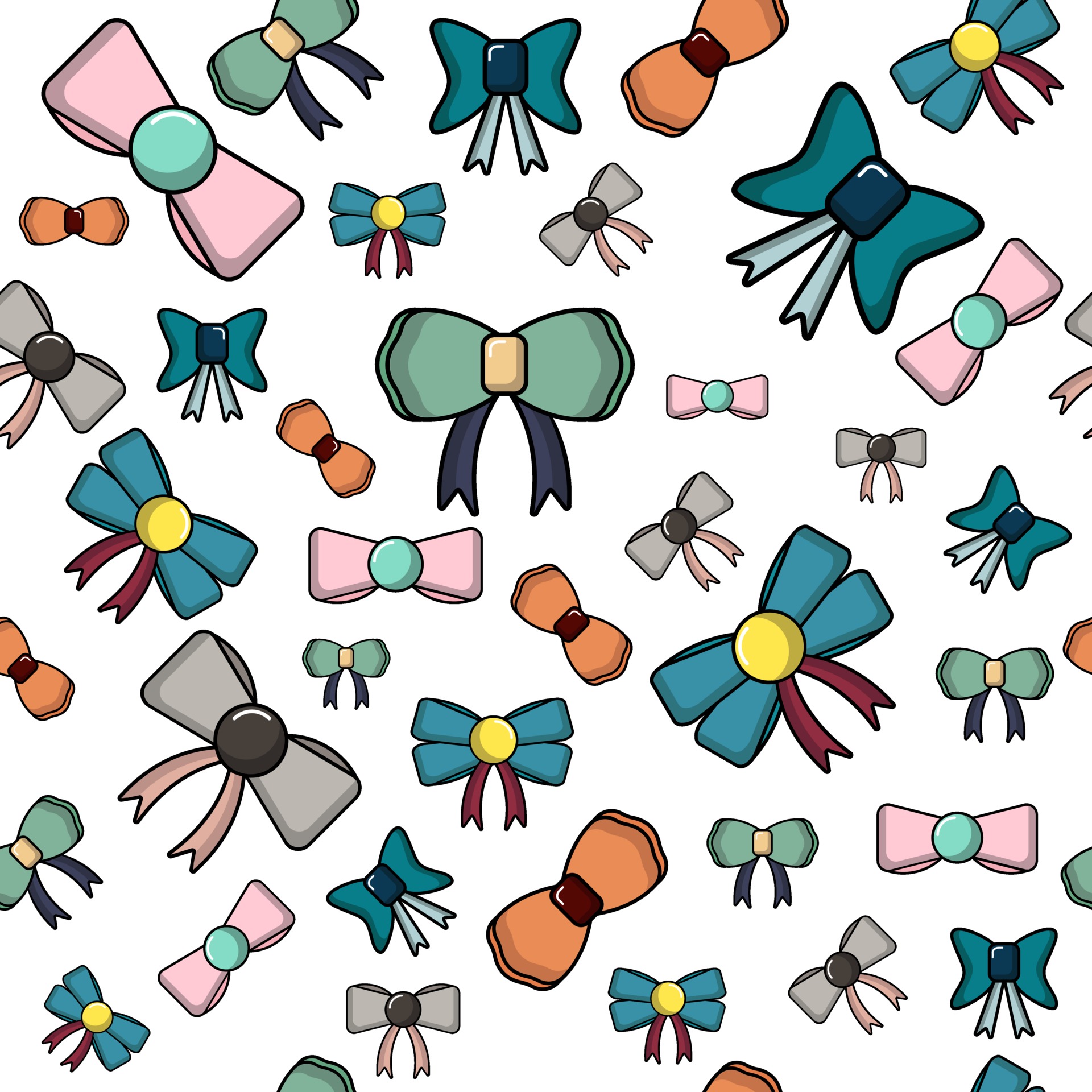 simple cute bow set seamless pattern perfect for background or ...