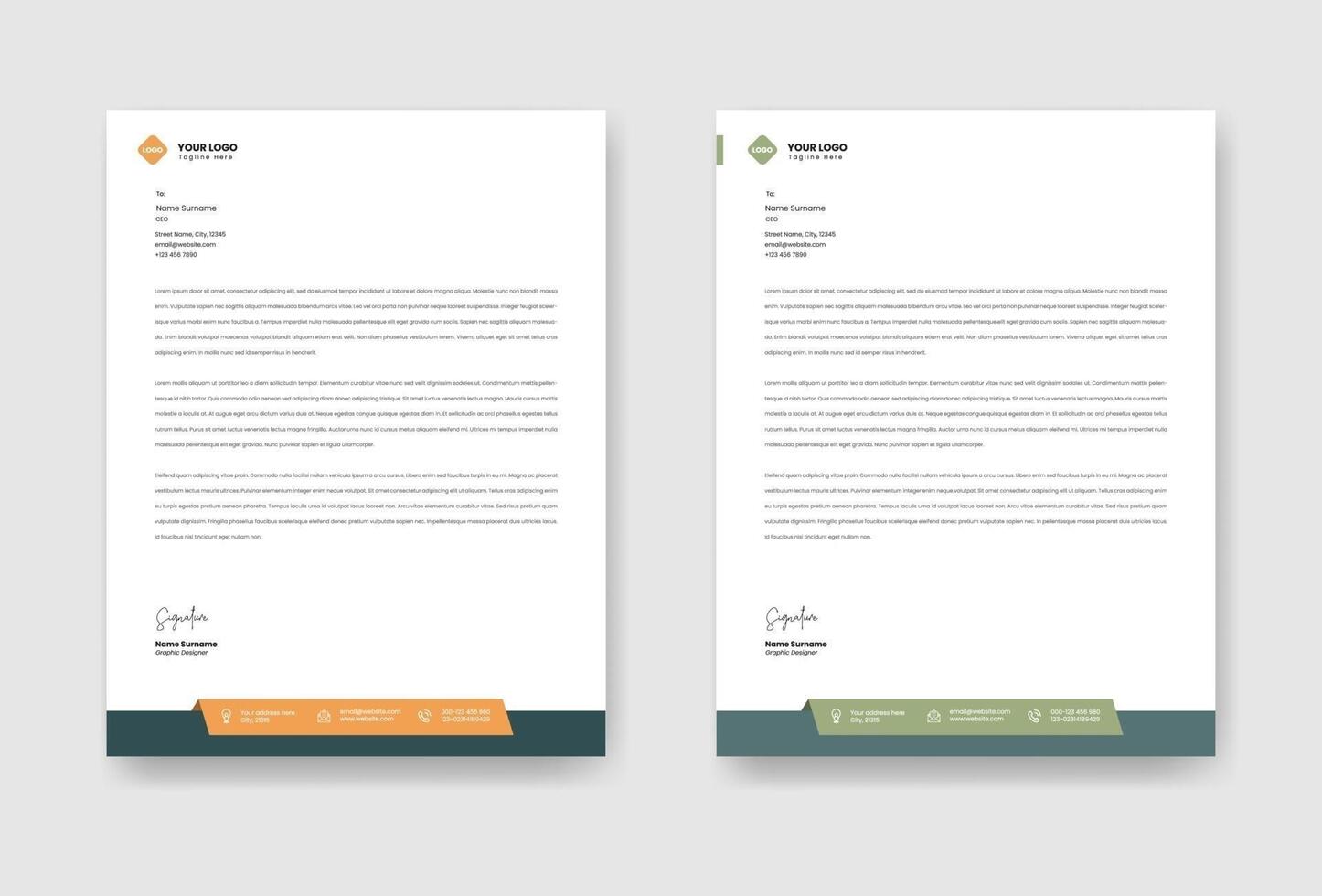 Corporate letterhead template vector