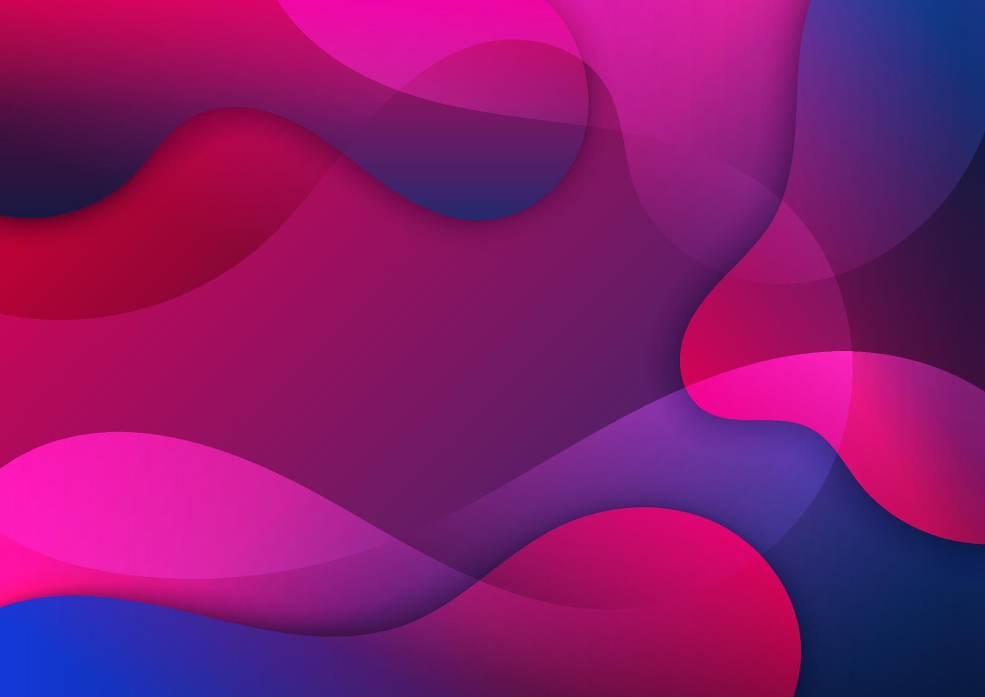 Abstract pink and blue gradient waves shape background. vector