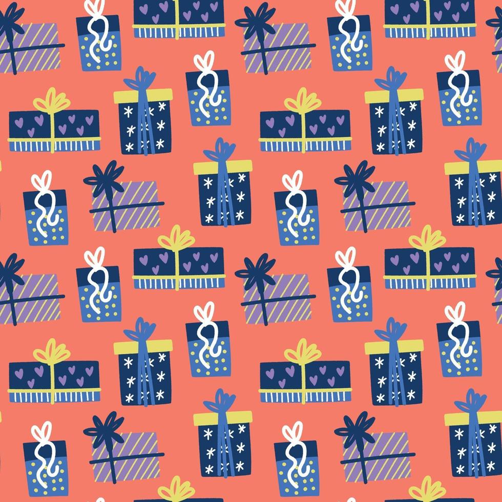 Gift boxes pattern vector