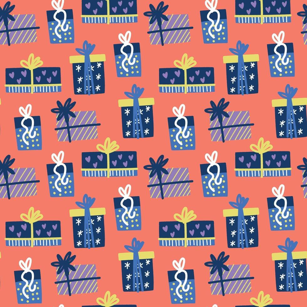 Gift boxes pattern vector