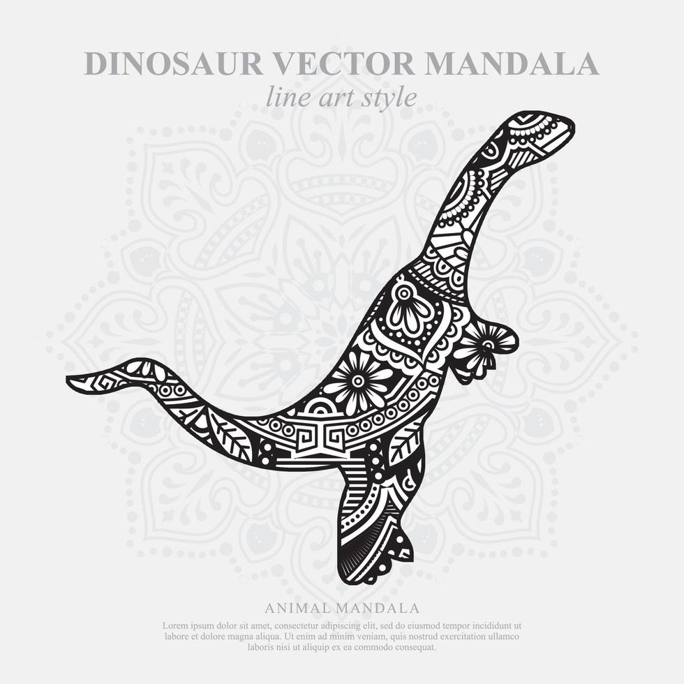 mandala de dinosaurio. elementos decorativos vintage. patrón oriental, ilustración vectorial. vector