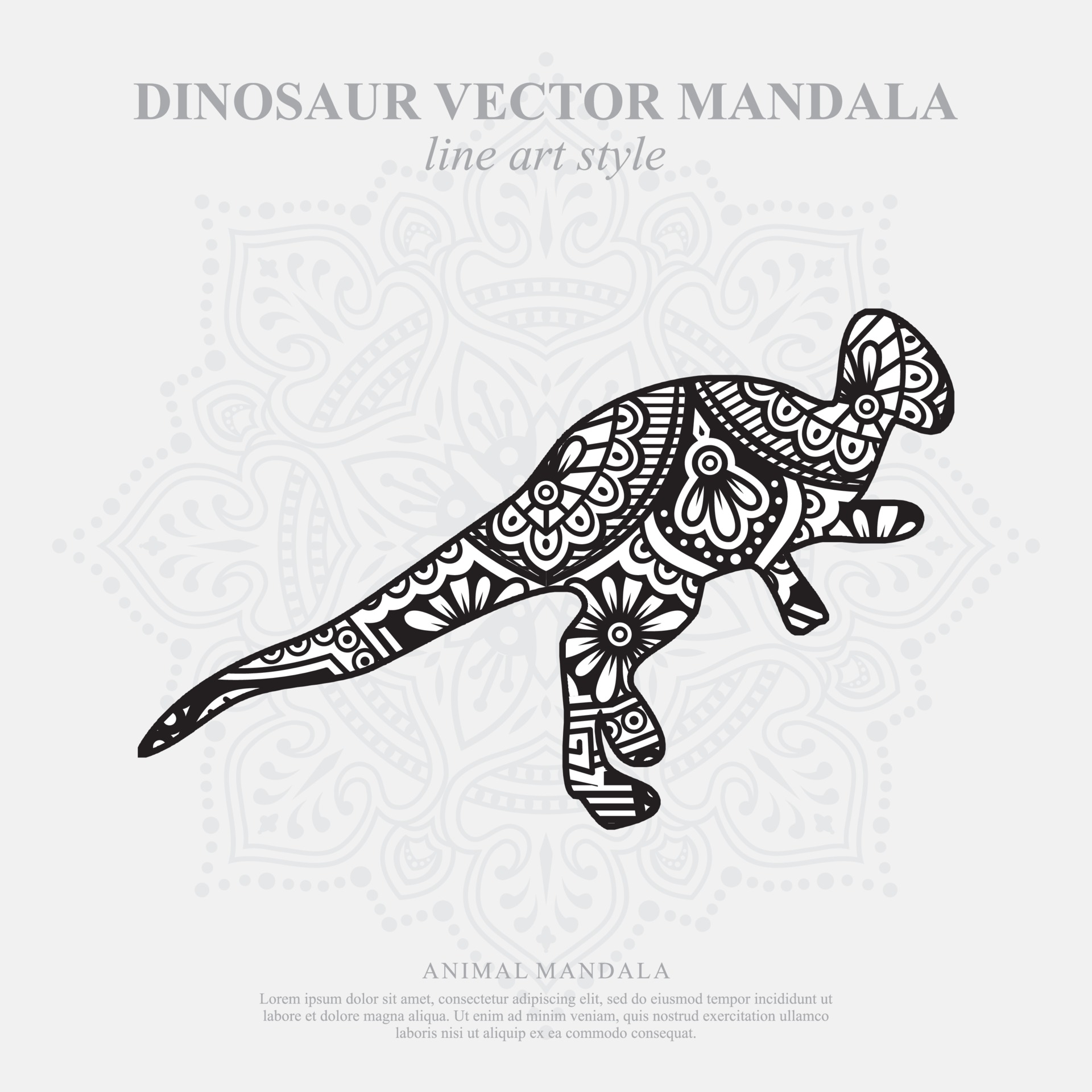 Download Dinosaur Mandala Vintage Decorative Elements Oriental Pattern Vector Illustration 2071561 Vector Art At Vecteezy