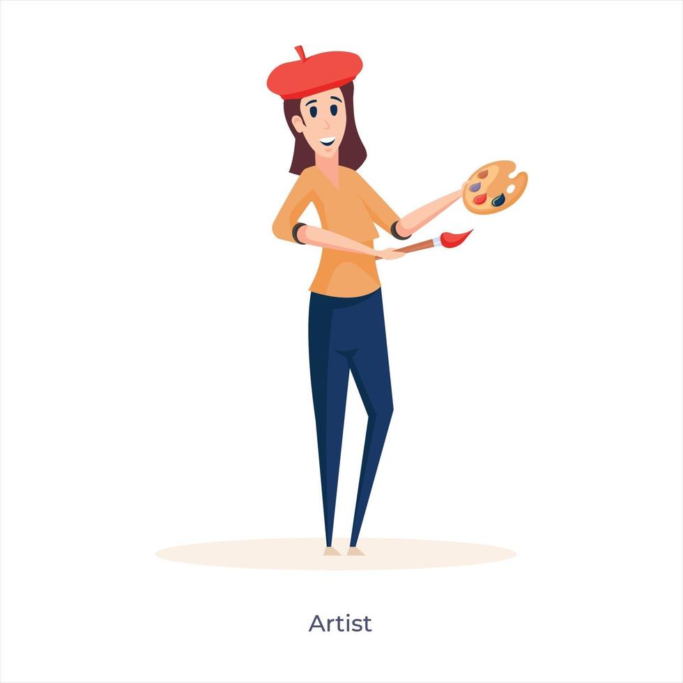 Female Painter Avatar vector