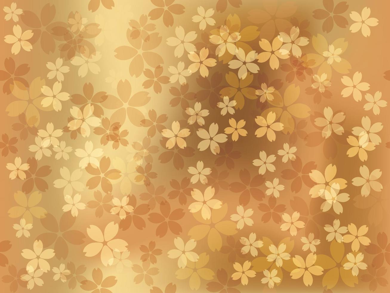 Ilustración de fondo de oro vector transparente con flores de cerezo en plena floración. repetible horizontal y verticalmente.