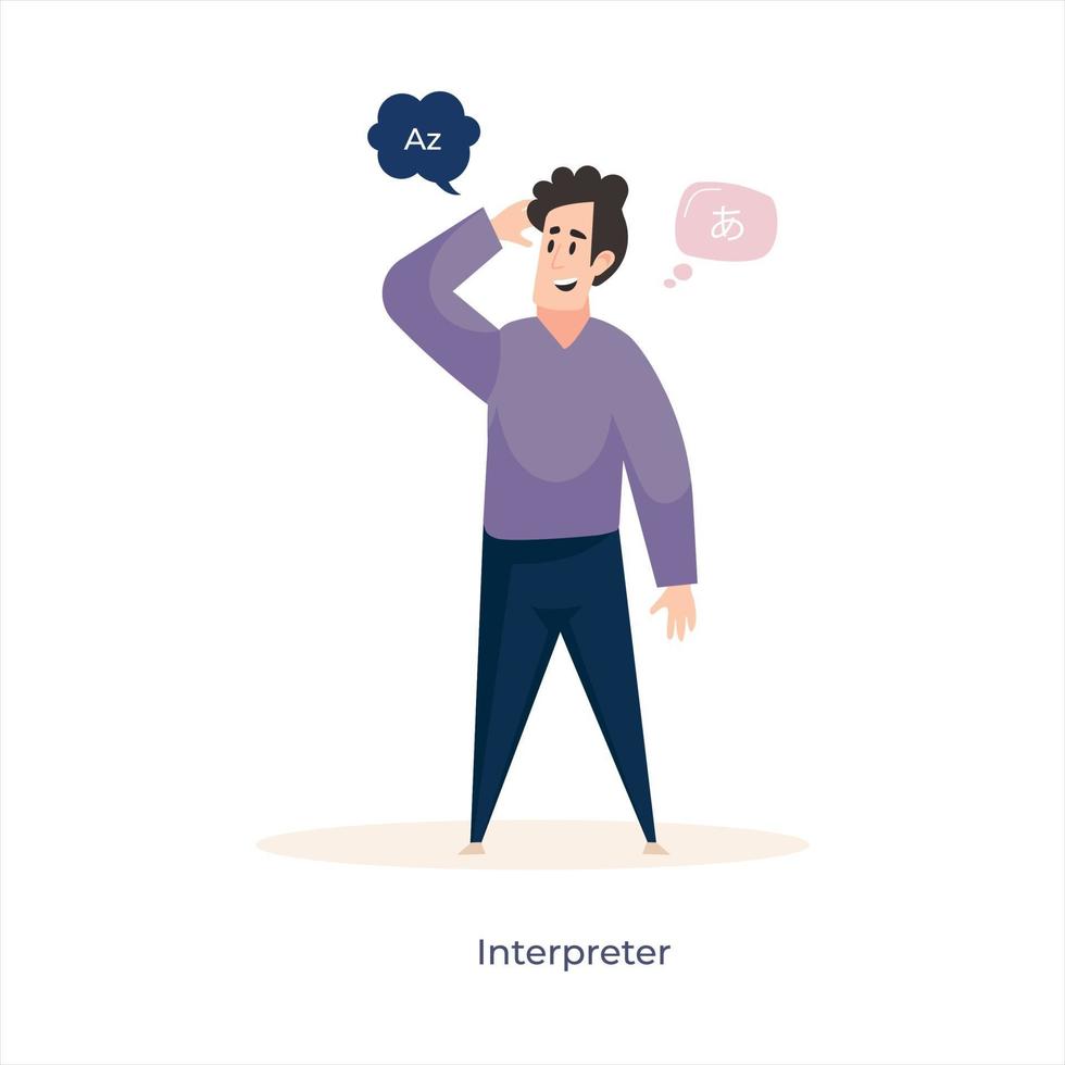 Male Interpreter Avatar vector
