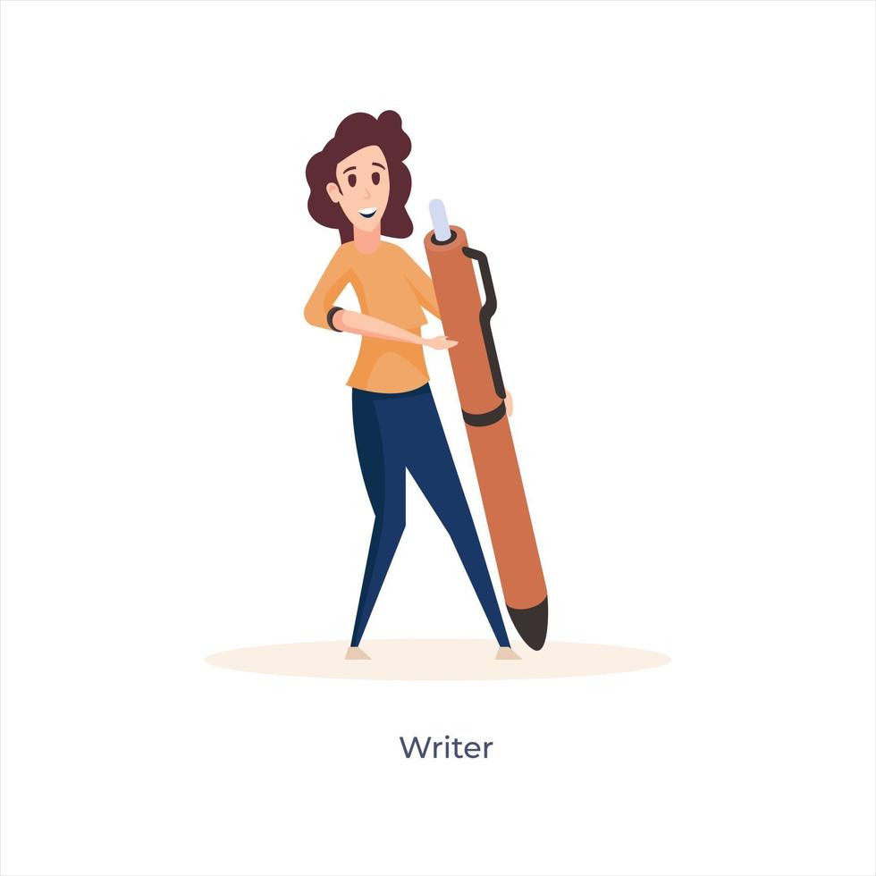 avatar de mujer escritora vector