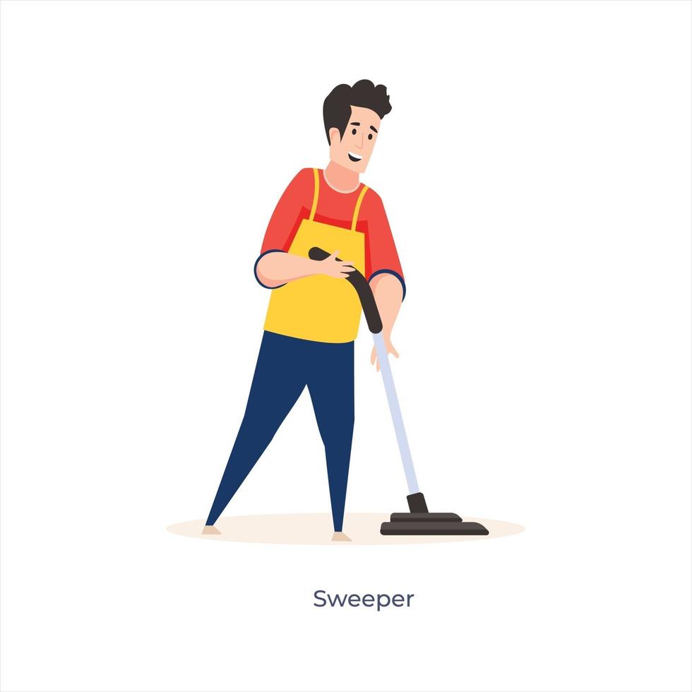 Male Sweeper Avatar vector