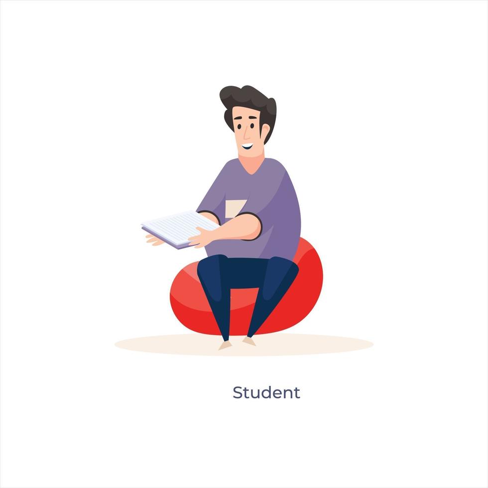 Male Student Avatar vector